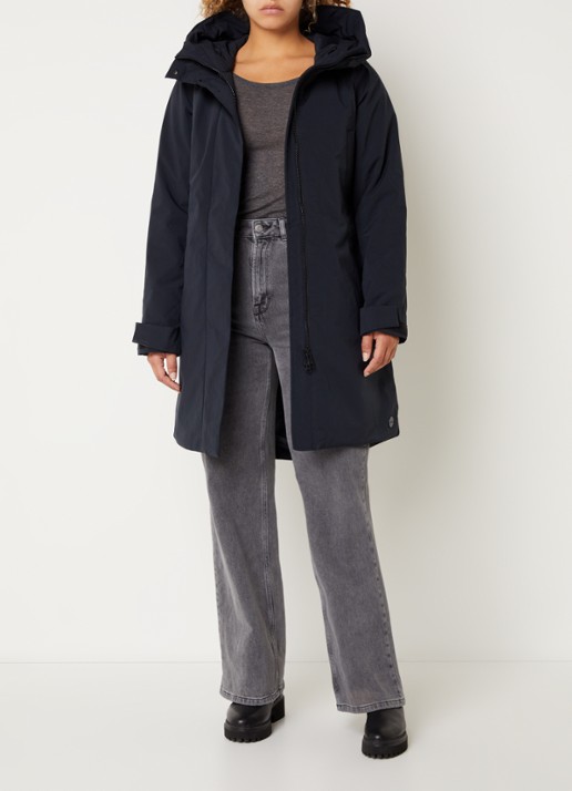 Elvine Eline parka met ritszakken en waterafstotende coating - voorkant 3 blauw
