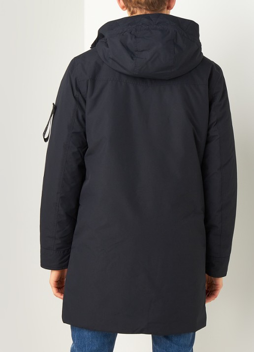 Elvine Gunter gewatteerde jas met capuchon - achterkant 6 donkerblauw