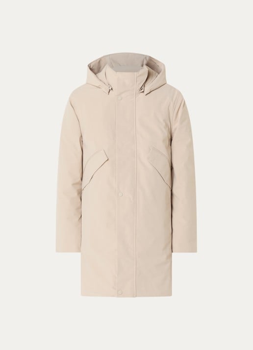 Elvine Janne gewatteerde parka met klepzakken - voorkant 3 donkerbeige
