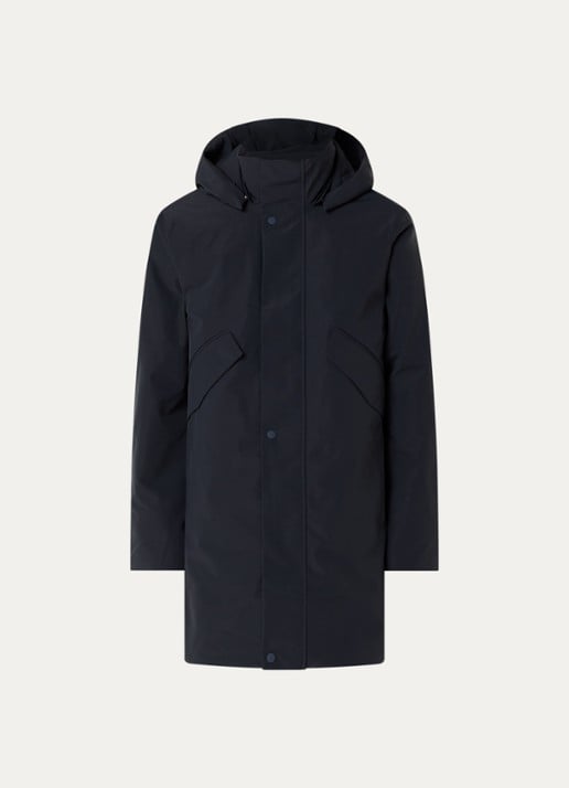 Elvine Janne gewatteerde parka met klepzakken - voorkant donkerblauw