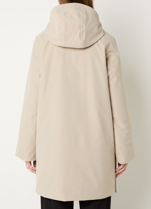 Elvine Myra gewatteerde parka met afneembare capuchon en waterafstotende coating - achterkant 4 zand