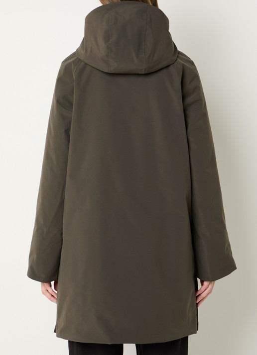 Elvine Myra gewatteerde parka met afneembare capuchon en waterafstotende coating - achterkant 4 olijfgroen