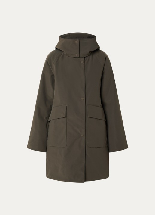 Elvine Myra gewatteerde parka met afneembare capuchon en waterafstotende coating - voorkant 2 olijfgroen