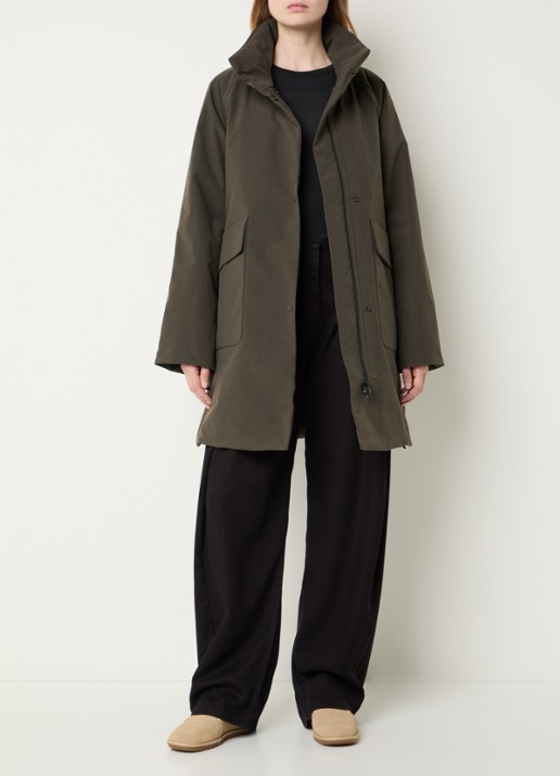 Elvine Myra gewatteerde parka met afneembare capuchon en waterafstotende coating - voorkant 3 olijfgroen