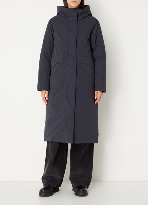 Elvine  Naila gewatteerde parka met capuchon - voorkant 2 donkergrijs