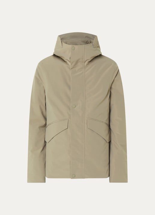 Elvine Nouha gewatteerde parka met capuchon - voorkant 2 groen