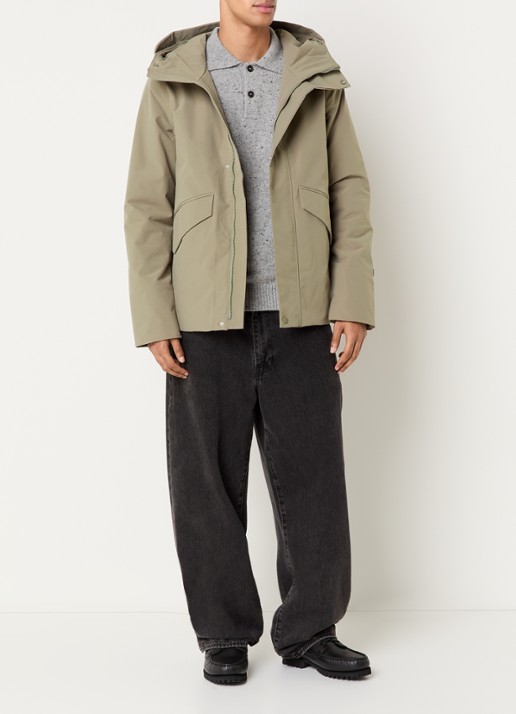 Elvine Nouha gewatteerde parka met capuchon - voorkant 3 groen