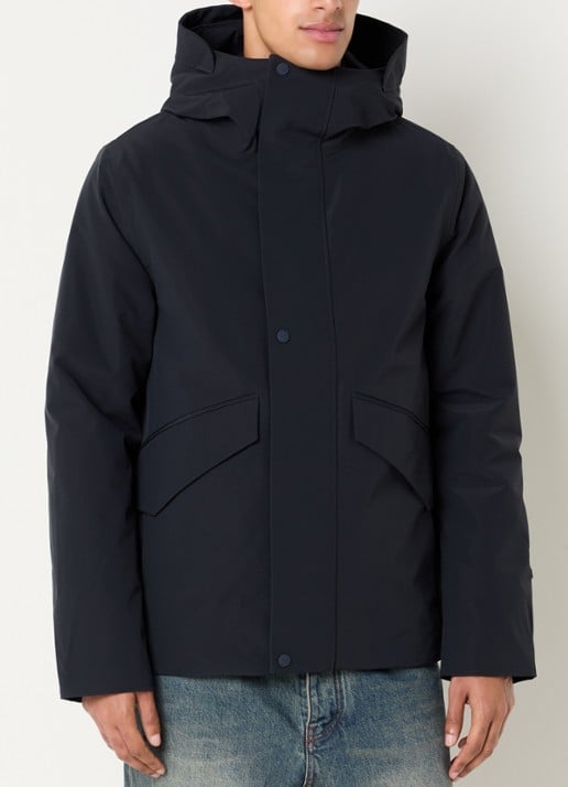 Elvine Nouha gewatteerde parka met capuchon - detail 4 donkerblauw