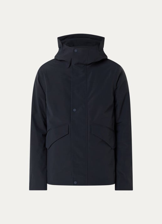 Elvine Nouha gewatteerde parka met capuchon - voorkant donkerblauw