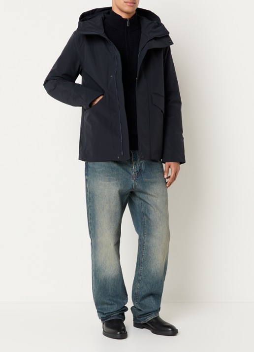 Elvine Nouha gewatteerde parka met capuchon - voorkant 2 donkerblauw
