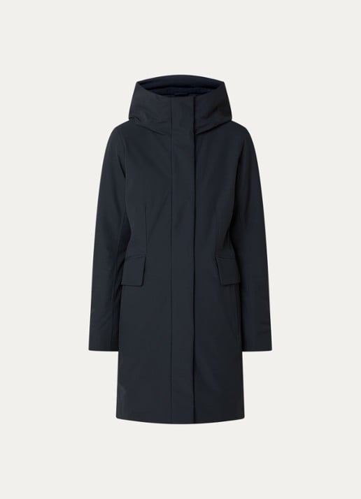 Elvine Sophie gewatteerde parka met waterafstotende coating - voorkant donkerblauw