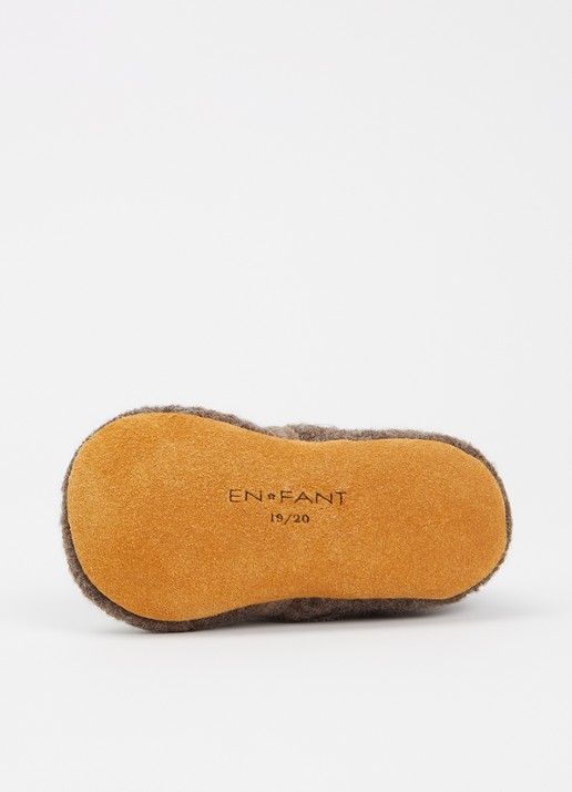EN FANT Babyslofje van wol - detail taupe