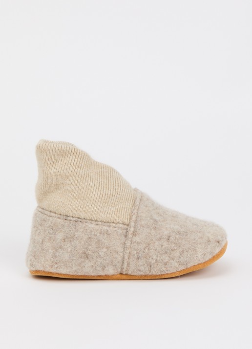 EN FANT Babyslofje van wol - voorkant beige