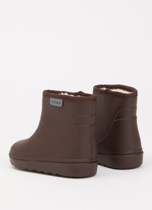 EN FANT Regenlaars met teddy voering - achterkant 6 chocoladebruin