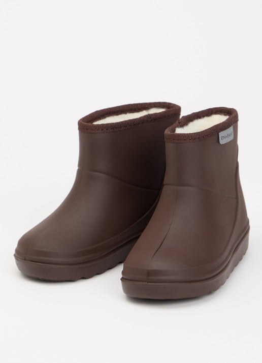 EN FANT Regenlaars met teddy voering - voorkant 2 chocoladebruin