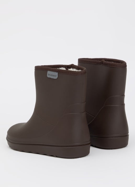 EN FANT Regenlaars met teddy voering - achterkant 7 chocoladebruin