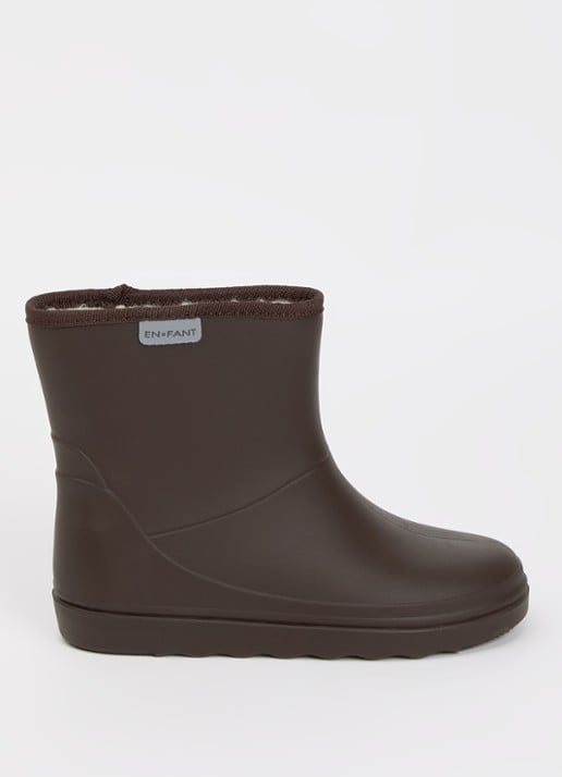 EN FANT Regenlaars met teddy voering - voorkant 3 chocoladebruin