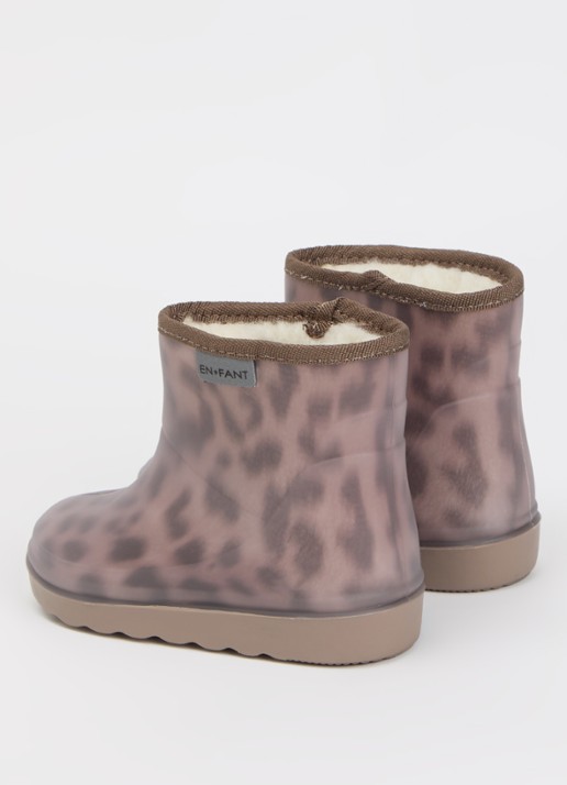 EN FANT Thermo regenlaars met panterprint en logo - achterkant 6 lichtbruin