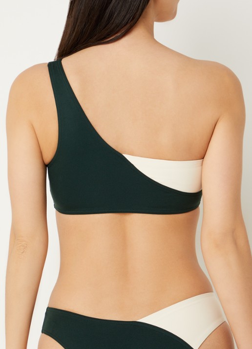 Eres Paradoxe one shoulder bikinitop - achterkant donkergroen