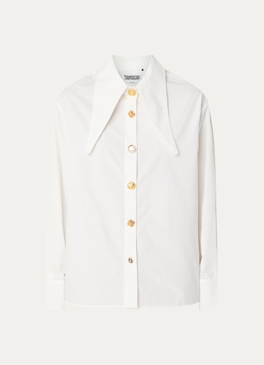 Essentiel Antwerp Blouse met kraag - voorkant 2 wit