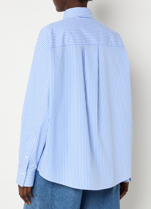 Essentiel Antwerp Blouse met strikdetail en borstzak - achterkant 4 blauw
