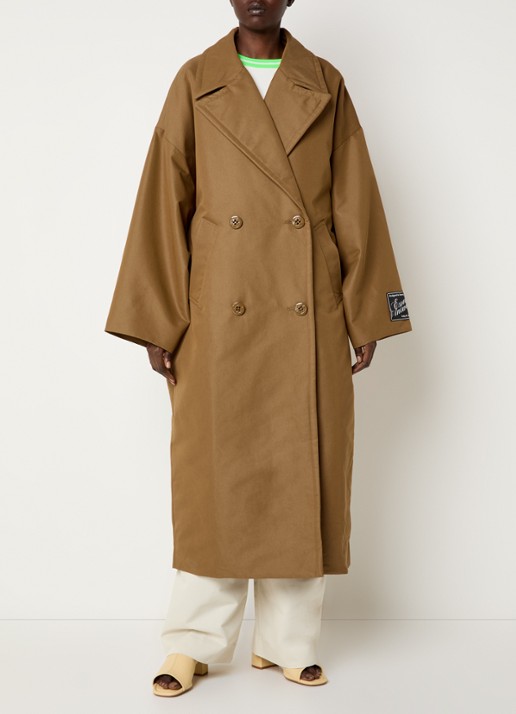 Essentiel Antwerp Double-breasted trenchcoat met logo