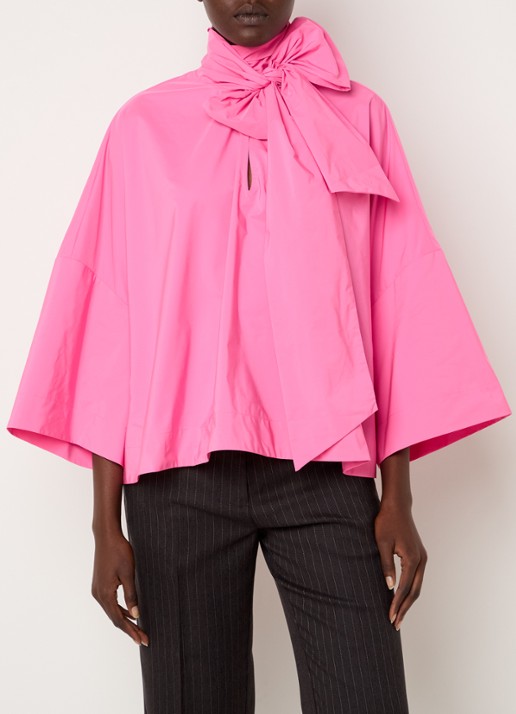 Essentiel Antwerp Igator oversized tuniek met strikkraag - detail 3 roze