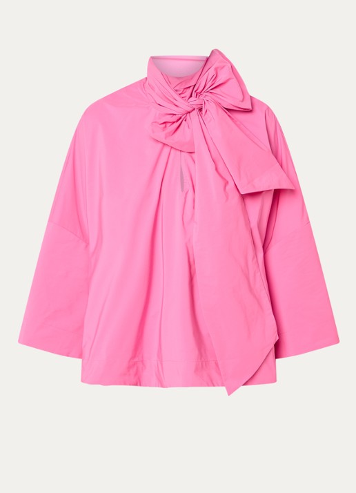 Essentiel Antwerp Igator oversized tuniek met strikkraag - voorkant roze