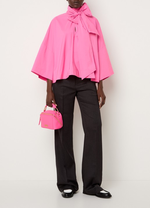 Essentiel Antwerp Igator oversized tuniek met strikkraag - voorkant 2 roze