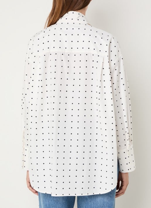 Essentiel Antwerp Imoverit blouse met stippenprint - achterkant 2 wit