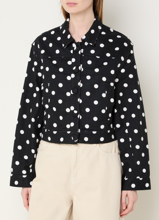 Essentiel Antwerp Jaborosa cropped jack met stippenprint