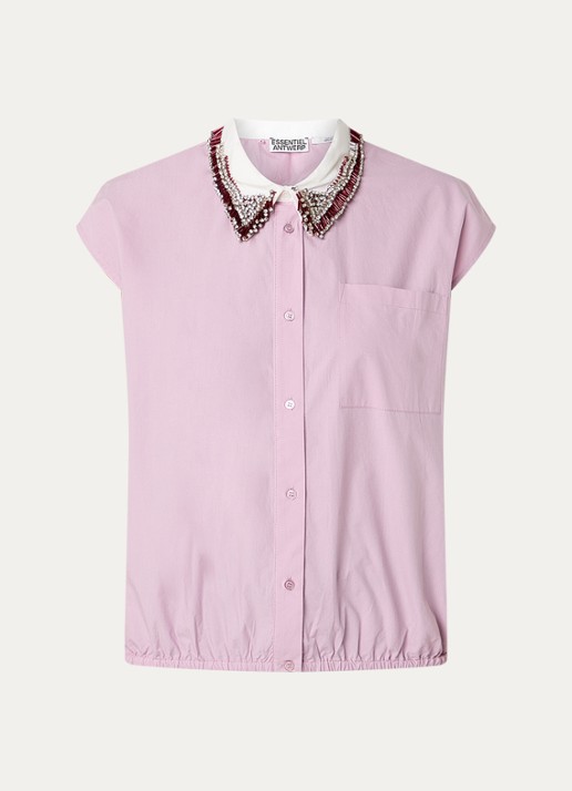 Essentiel Antwerp Janky blouse met strass - voorkant 2 lila