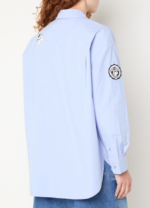Essentiel Antwerp Jarlie blouse met patchwork - achterkant 2 blauw