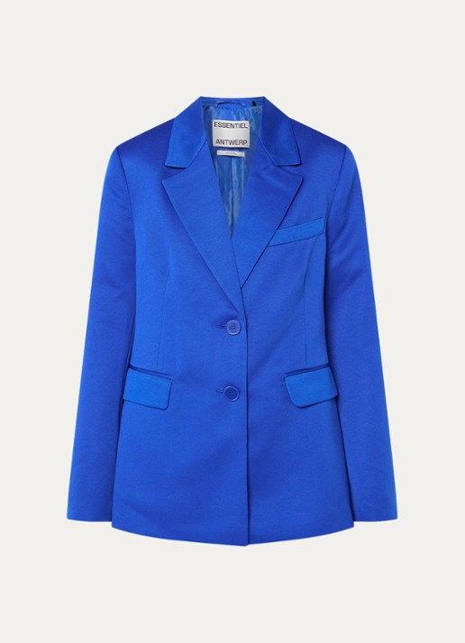Essentiel Antwerp Jazer blazer met klepzakken - voorkant kobaltblauw