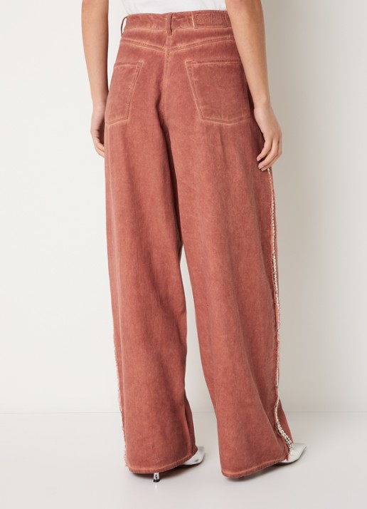 Essentiel Antwerp Jeeper high waist straight fit jeans met gekleurde wassing - achterkant 3 roestbruin