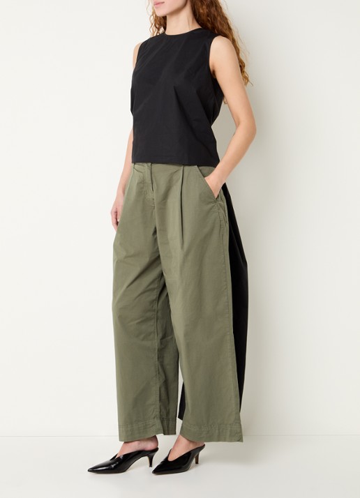 Essentiel Antwerp Jelani top met gestrikt detail en rugdecolleté - voorkant 4 zwart