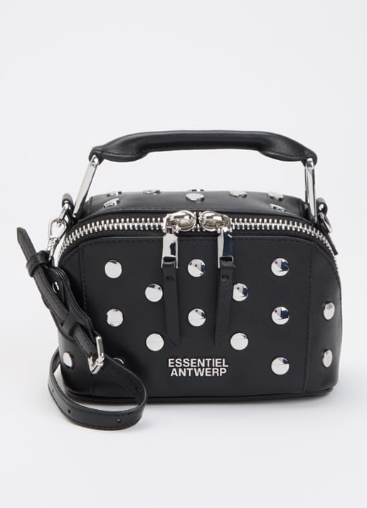 Essentiel Antwerp Jeri Mini handtas van leer met studs en afneembare schouderriem