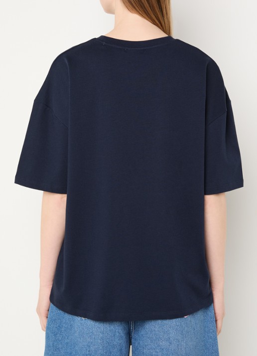 Essentiel Antwerp Jetna T-shirt met logo - achterkant 4 blauw