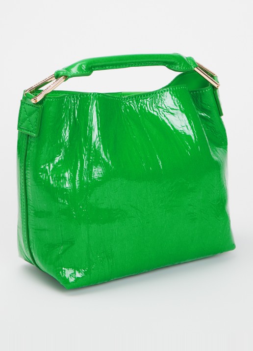 Essentiel Antwerp Jhossi handtas van leer met afneembare schouderriem - achterkant groen