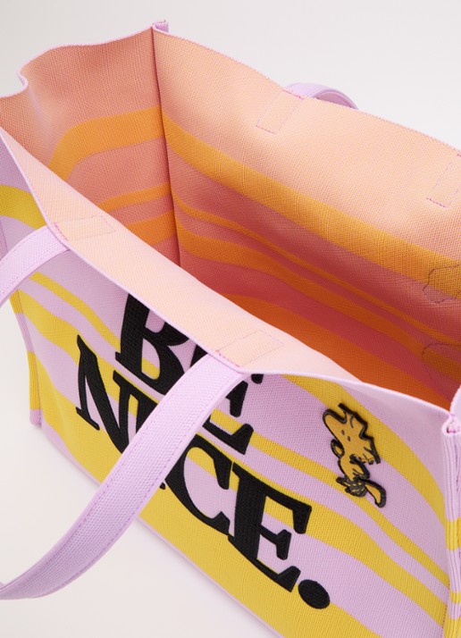 Essentiel Antwerp Jobba shopper met streepprint en borduring - detail 2 lila