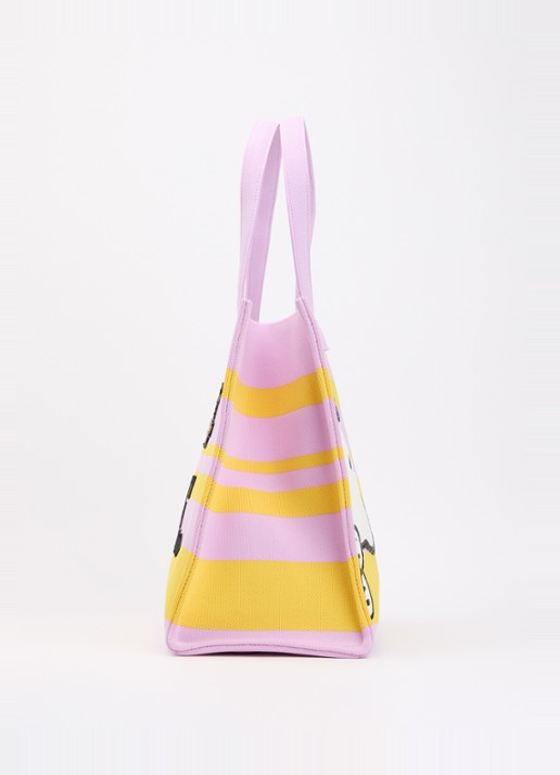 Essentiel Antwerp Jobba shopper met streepprint en borduring - detail 3 lila