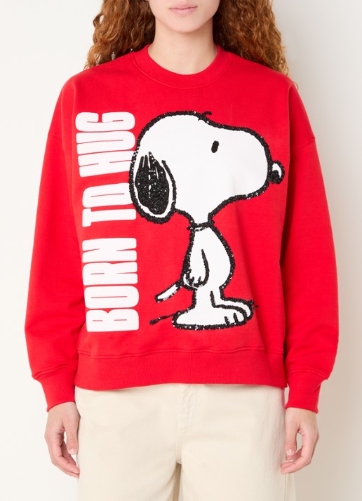 Essentiel Antwerp Jumbrella sweater met print en pailletten