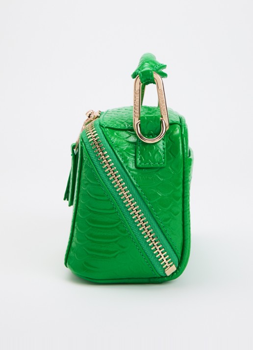 Essentiel Antwerp Jussi Mini handtas van leer met studs en afneembare schouderriem - detail 4 groen