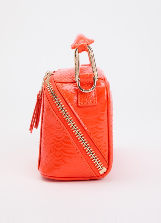 Essentiel Antwerp Jussi Mini handtas van leer met studs en afneembare schouderriem - detail 3 oranje