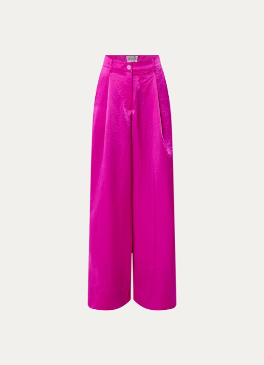Essentiel Antwerp Karmen high waist wide fit palazzo broek met glanzende finish