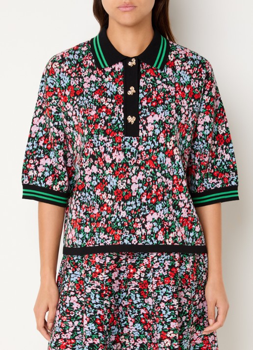 Essentiel Antwerp Kartos regular fit polo met print