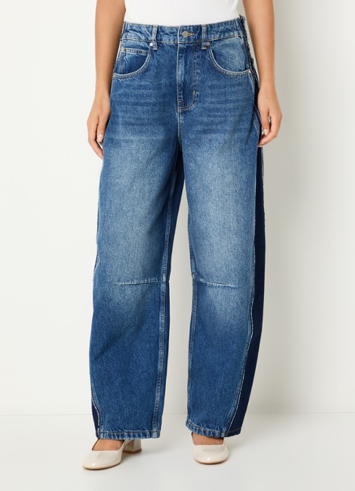 Essentiel Antwerp Kashba high waist balloon fit jeans met medium wassing - detail 2 indigo