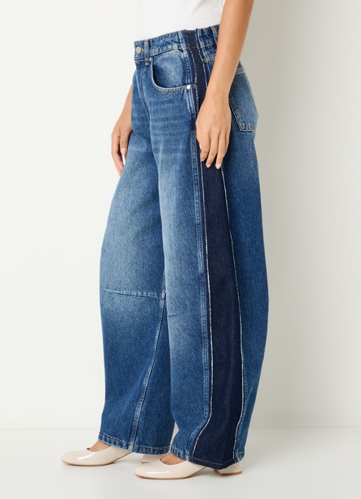 Essentiel Antwerp Kashba high waist balloon fit jeans met medium wassing - detail 3 indigo
