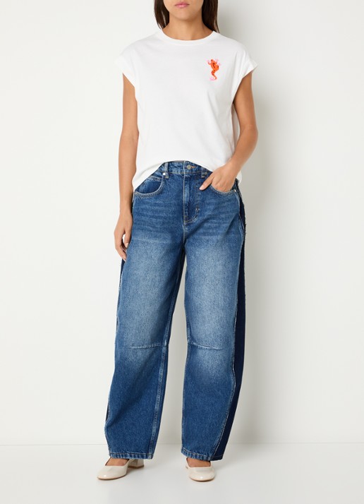 Essentiel Antwerp Kashba high waist balloon fit jeans met medium wassing - voorkant 5 indigo