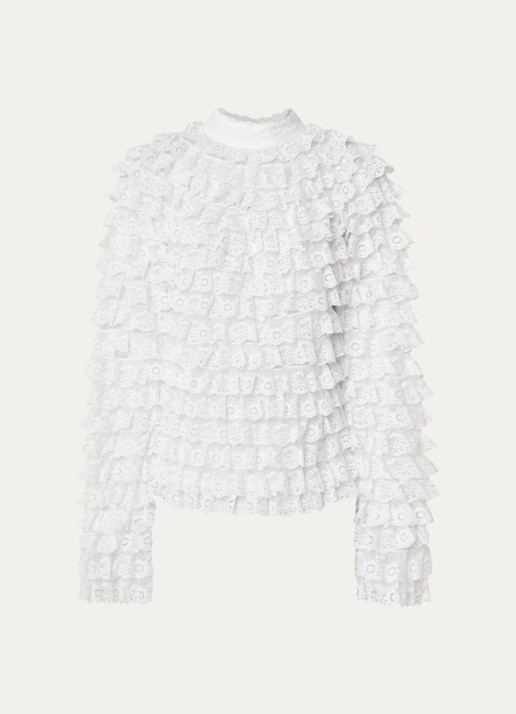 Essentiel Antwerp Kashvi semi-transparante top van mesh